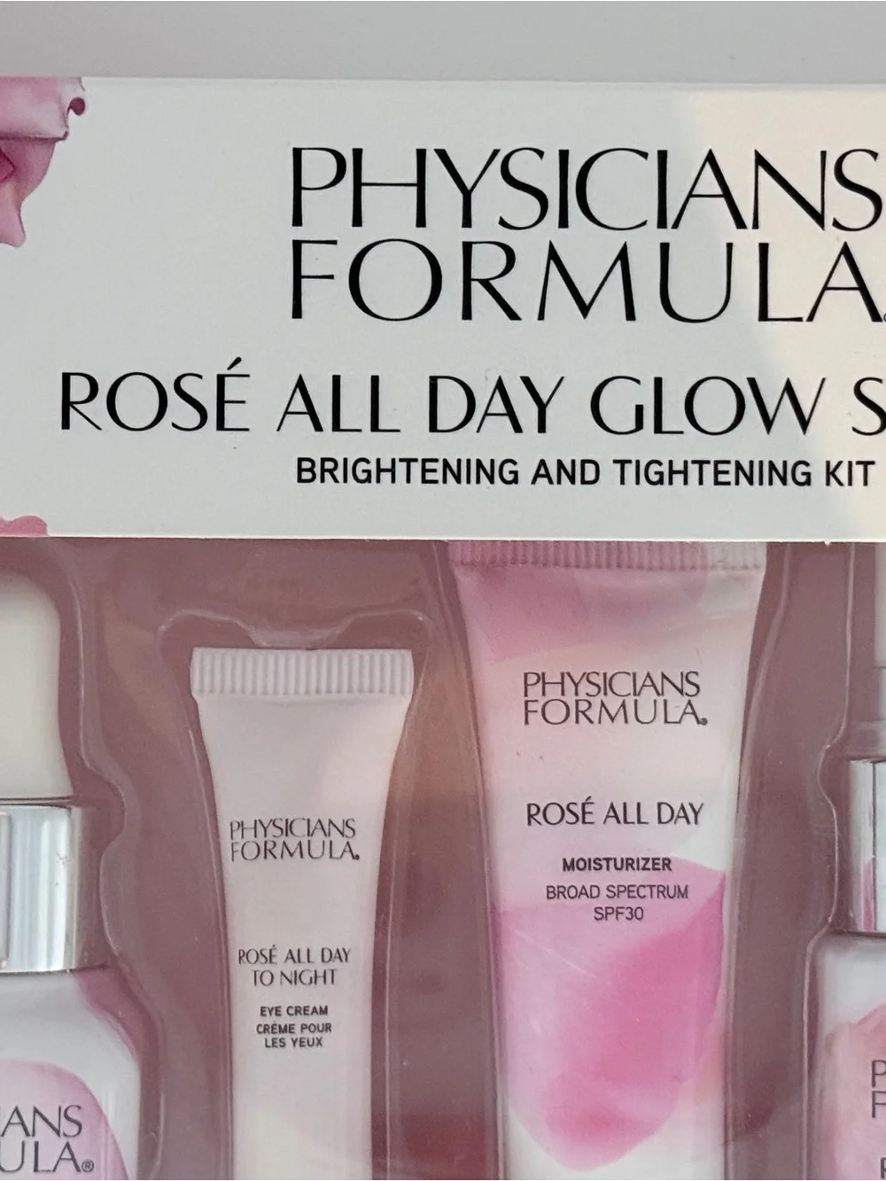 Physicians Formula Rosé All Day Glow Squad Brightening & Tightening Kit 6 Pc New